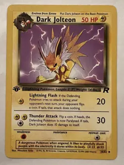 2000 Pokemon Team Rocket 1st Edition Dark Jolteon #38/82 Mint Never Played - Image 1