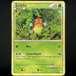 Pokemon TCG HeartGold & SoulSilver Ledyba Non Holo Common 71/123 LP - Image 1