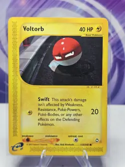 2002 Pokemon Voltorb 115/147 Aquapolis Regular LP - Image 1