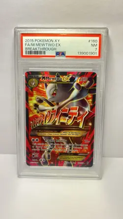 Pokemon M Mewtwo EX Full Art Ultra Rare Holo 160/162 Breakthrough 2015 PSA 7 - Image 2