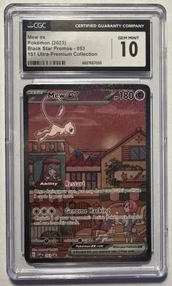 Mew ex CGC 10 Pokemon 151 Ultra Premium Promo 053 Black Star Holo GEM MINT - Image 1