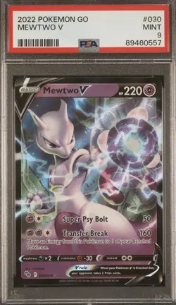 2022 POKEMON GO #030 MEWTWO V - PSA 9 - Image 1