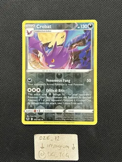 Pokemon Silver Tempest - Crobat - 105/195 - Reverse Holo - M/NM - Image 1