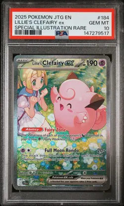 Lillie's Clefairy ex 184/159 Pokemon Journey Together 184 SIR GEM MINT PSA 10 - Image 1