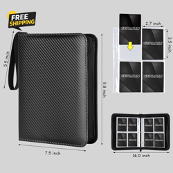 4 Pocket Card Binder Premium Zip Trading Card Binder 400 Double Sided Pocket - Image 2