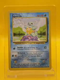 Squirtle 063/102 Base Set Regular Pokemon Card 1999 MP - Image 1