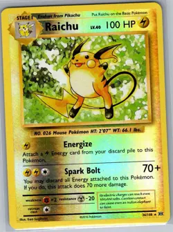 Raichu 36/108 Reverse Holo XY - Evolutions - Pokemon Card - NM - Image 1