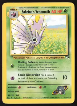 Sabrina's Venomoth Non Holo 34/132 Pokemon Gym Heroes - Image 1