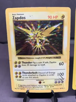 Pokemon TCG Zapdos Collector's Lot Shadowless, Base Set Holo, Fossil 1st Edition - Image 2