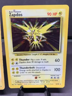 Pokemon TCG Zapdos Collector's Lot Shadowless, Base Set Holo, Fossil 1st Edition - Image 3