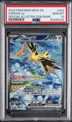 2023 POKEMON MEW EN-151 SPECIAL ILLUSTRATION RARE #202 ZAPDOS EX PSA 10 - Image 1