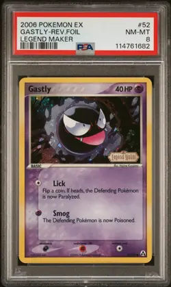 2006 POKEMON EX LEGEND MAKER GASTLY #52 REVERSE PSA 8 NM #114761682 - Image 1