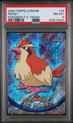 2000 TOPPS CHROME POKEMON T.V. TEKNO #16 PIDGEY PSA 8 - Image 1