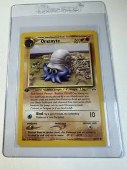 Omanyte 1st Edition 60/75 Neo Discovery WOTC Vintage Pokemon - Image 1