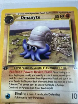 Omanyte 1st Edition 60/75 Neo Discovery WOTC Vintage Pokemon - Image 2