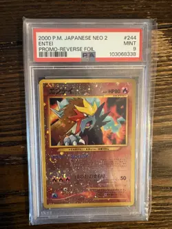 Pokemon PSA 9 Entei #244 Neo Premium File 2 Reverse Holo 2000Japanese - Image 1