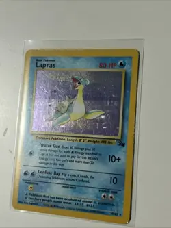 LP Lapras 10/62 Holo Rare Fossil Pokemon Lightly Played - Image 1