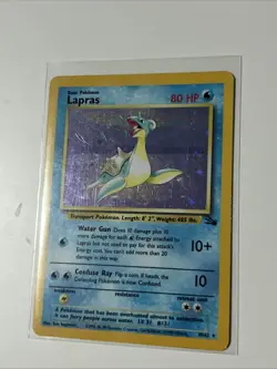 LP Lapras 10/62 Holo Rare Fossil Pokemon Lightly Played - Image 2
