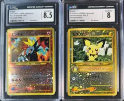 SEQUEN. CGC 8.5 SWIRL ENTEI CGC 8 PICHU NEO PREMIUM FILE 2 REVERSE HOLO POKEMON - Image 3