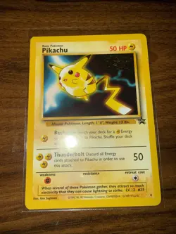 Pokemon Card Pikachu (Movie Promo) #4 WoTC Promo WB Black Star - Image 1