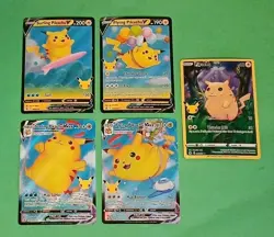 Pokemon Celebrations Surfing & Flying Pikachu V & VMAX Pikachu 005/025 (5)Cards - Image 1