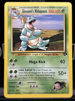 Giovanni's Nidoqueen 23/132 Rare Unlimited Gym Challenge Pokemon Card WOTC LP - Image 3
