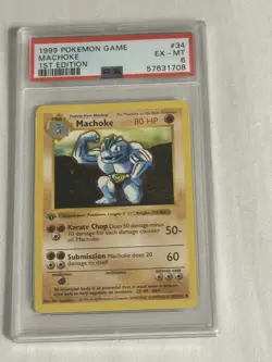 Pokemon Machoke Base Set Shadowless 1st Edition #34 PSA 6 - Image 1