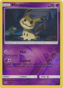 Lightly Played Mimikyu - 58/145 - Holo Rare - Reverse Holo Pokemon Guardians Ris - Image 1