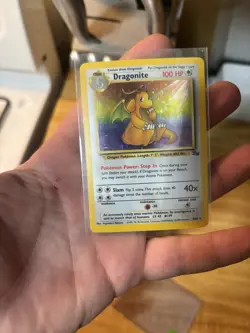 Pokemon TCG Fossil Dragonite Card 4/62 Unlimited Edition Holo NM - Image 1