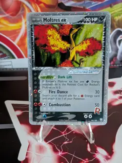 Pokemon TCG Rockets Moltres ex 100/109 Team Rocket Returns Holo Silver Border - Image 1