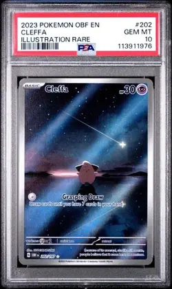 2023 POKEMON OBF EN-OBSIDIAN FLAMES ILLUSTRATION RARE #202 CLEFFA PSA 10 - Image 1