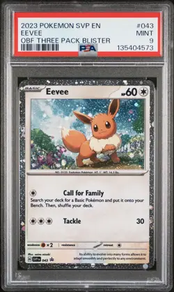 2023 POKEMON SVP EN-SV BLACK STAR PROMO #043 EEVEE PSA 9 - Image 1