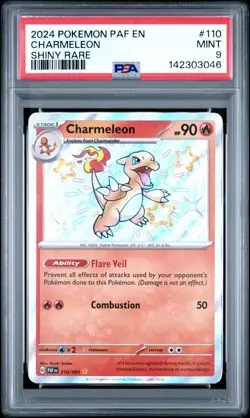 2024 POKEMON PAF EN-PALDEAN FATES SHINY RARE #110 CHARMELEON PSA 9 - Image 1
