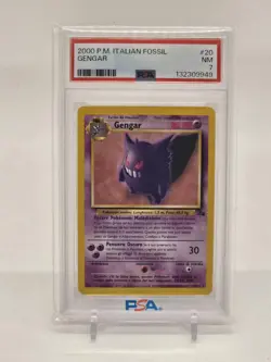 2000 POKEMON ITALIAN FOSSIL #5 GENGAR-HOLO PSA 7 - Image 1