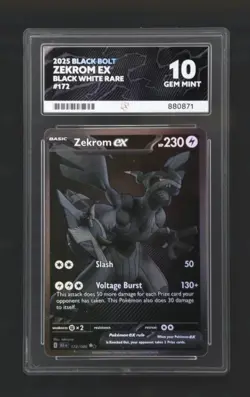 ACE 10 ZEKROM ex 172/086 Black Bolt. Full Art. Pokemon. **PERFECT SUBGRADES** - Image 1