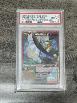 PSA 10 - One Piece Miracle Battle Carddass Roronoa Zoro Promo #42 - Image 1
