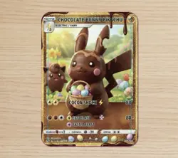 Pokemon PIKACHU Easter Chocolate Trading Card Glossy front - Image 1