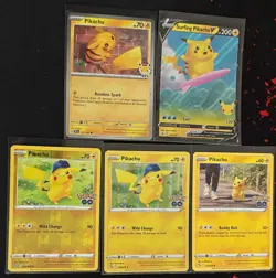 2021-2024 5 Card Pikachu Lot Celebrations, Pokemon Go, Pokemon Day Promo - Image 1