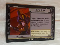 STAR WARS UNLIMITED TCG LOF DARTH REVAN Leader Rare Card NM - Image 1