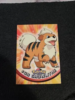 1999 Topps Pokemon Card Series 1 Tv Animation Edition #58 Growlithe Blue Logo - Image 1
