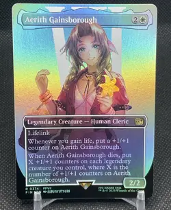MTG Aerith Gainsborough (Borderless Foil) Final Fantasy 0374 FFVII FF7 NM - Image 1