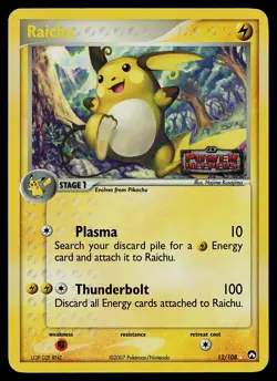 Pokemon Card - Raichu Power Keepers 12/108 Rare Reverse Holo Stamped - Image 1