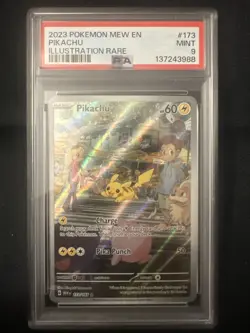 PSA 9 Pikachu 173 English Pokemon 151 2023 Illustration Rare - Image 3