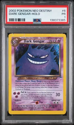 2002 POKEMON NEO DESTINY #6 DARK GENGAR-HOLO PSA 1 - Image 1