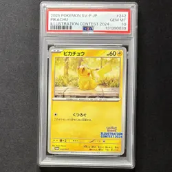 PSA 10 Pikachu 242/SV-P Promo Illustration Contest 2024 JAPAN Pokemon GEM MT - Image 1