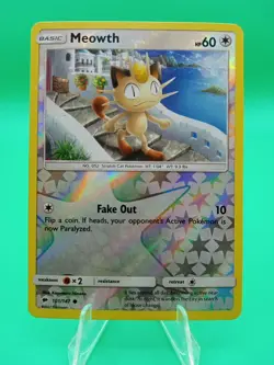 2017 Pokemon Burning Shadows Meowth #101 Extremely LP-NM - Image 1