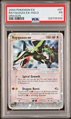 PSA 1 PR 2003 Pokemon EX Dragon Rayquaza EX Holo Foil Rare 97/97 - Image 1