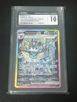 CGC 10 GEM MINT - VAPOREON EX - PRE EN 149/131 SIR Pokemon Prismatic Evolutions - Image 1