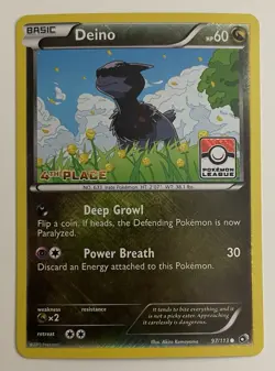 Deino 97/113 Pokemon TCG Legendary Treasures League Challenge 4th Place Promo LP - Image 1