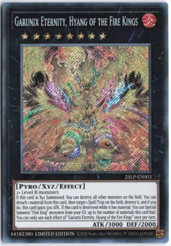 Yugioh - Garunix Eternity, Hyang of the Fire Kings 25LP-EN003 Limited - Limited - Image 1